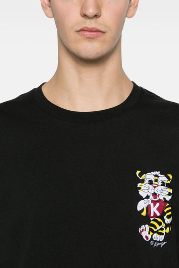 T-Shirt Ricamo Tigre Uomo Nero - 4