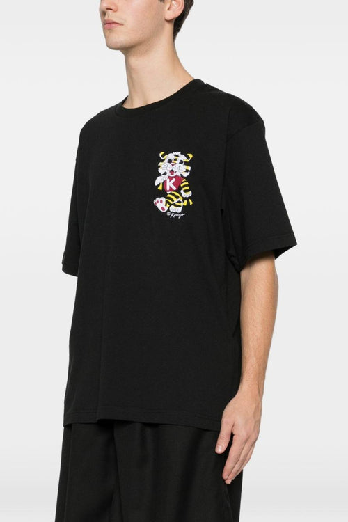 T-Shirt Ricamo Tigre Uomo Nero