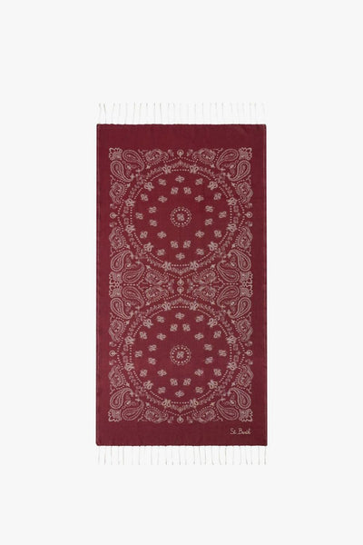 Saint Barth Telo Mare Foutas Bandana Unisex Rosso