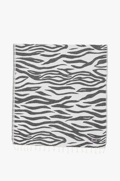Saint Barth Telo Mare Foutas Zebrato Unisex Bianco-Nero