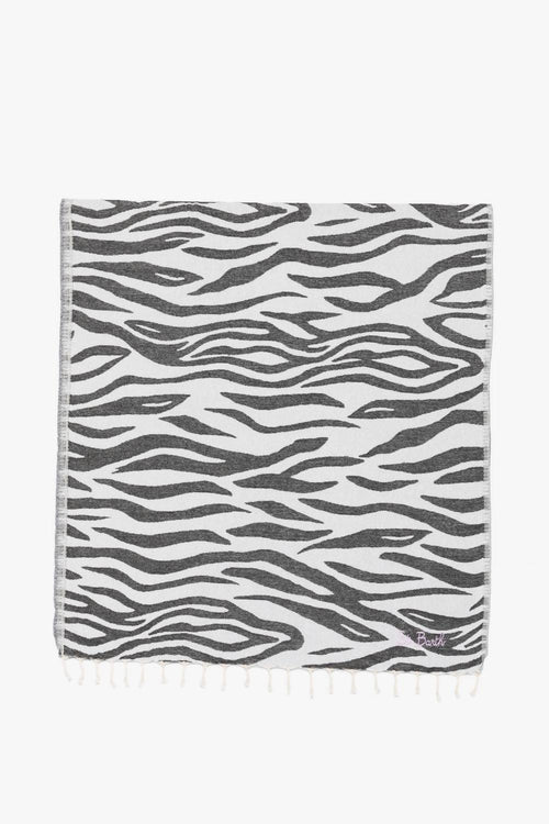 Saint Barth Telo Mare Foutas Zebrato Unisex Bianco-Nero