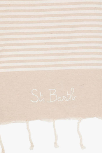 Saint Barth Telo Mare Foutas Righe Unisex Beige - 3
