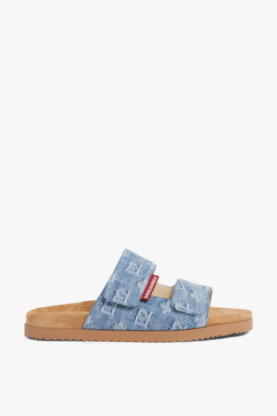 2 Ciabatta Blu Uomo Monogramma