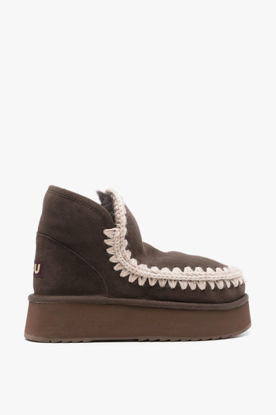 Stivaletti Marrone Donna Mini Eskimo Platform Boot