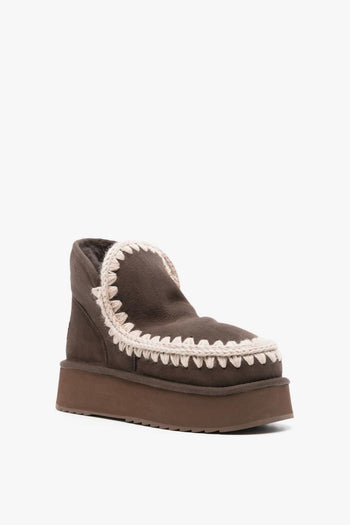 Stivaletti Marrone Donna Mini Eskimo Platform Boot - 4