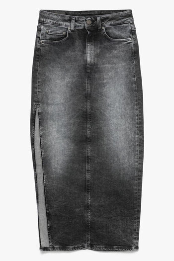 Donna Gonna Nero con Spacco - 5