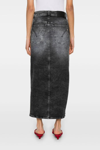 Donna Gonna Nero con Spacco - 3