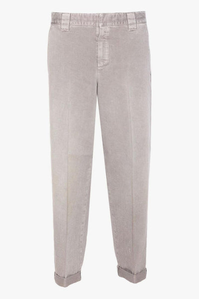 Pantalone Grigio Uomo con Risvolto