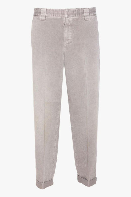 Pantalone Grigio Uomo con Risvolto