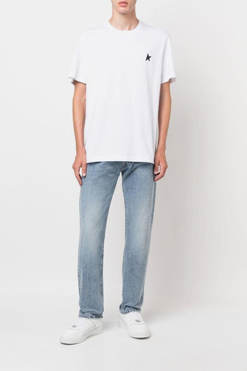 Uomo T-Shirt Bianco Stella sul Petto - 2