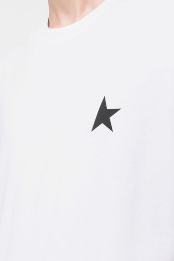 Uomo T-Shirt Bianco Stella sul Petto - 4