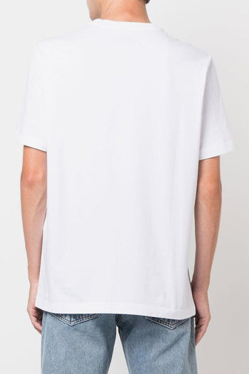 Uomo T-Shirt Bianco Stella sul Petto - 3