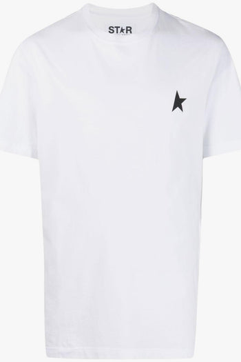 Uomo T-Shirt Bianco Stella sul Petto - 5