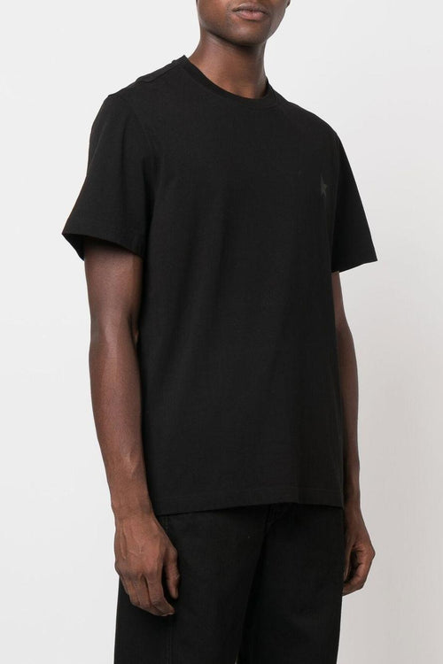 Uomo T-Shirt Nero Stella sul Petto