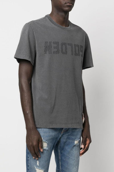 T-Shirt Grigio Uomo Logo Strass