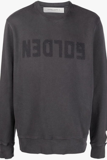 Uomo Felpa Grigio Logo Inverso - 5