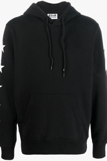 Uomo Felpa Nero Cappuccio Stampa Stella - 5