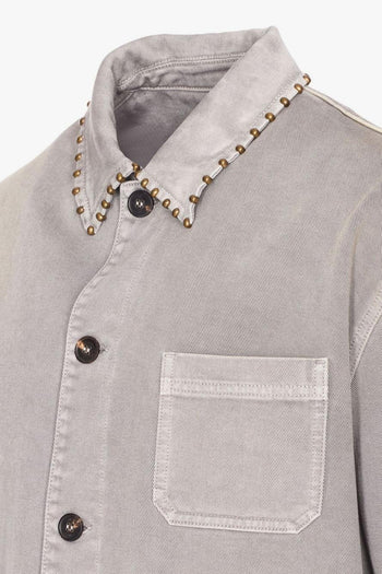Giacca-Camicia Grigio Uomo con Borchie - 3