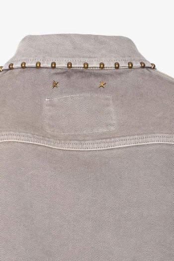 Giacca-Camicia Grigio Uomo con Borchie - 4