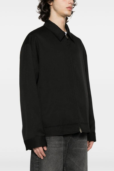 Giacca-Camicia Nero Uomo con Zip
