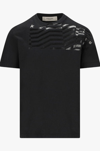 T-Shirt Nero Uomo Stampa Lucida