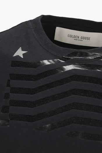 T-Shirt Nero Uomo Stampa Lucida - 3