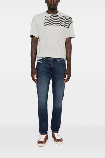 T-Shirt Grigio Uomo Stampa Grafica