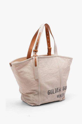 Borsa Beige Donna Canvas - 5