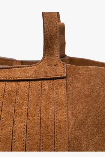 Borsa Marrone Donna Tote Scamosciata - 4