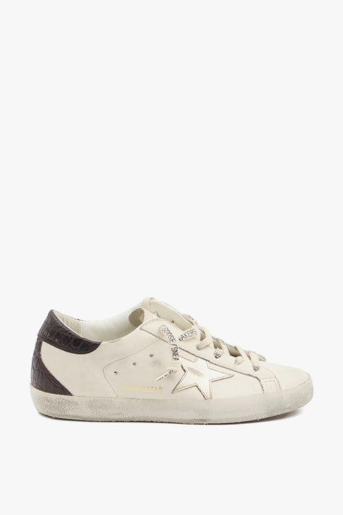 Super Star Donna Sneakers Bianco Dettaglio Coccodrillo