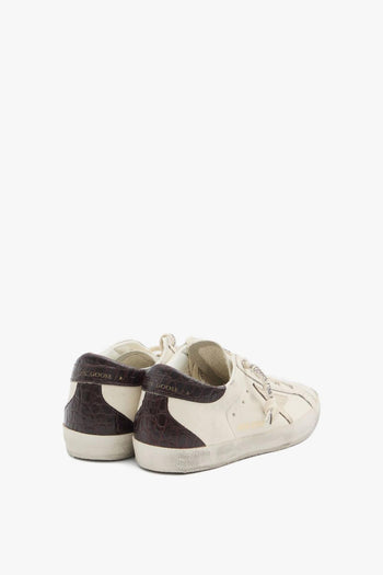 Super Star Donna Sneakers Bianco Dettaglio Coccodrillo - 2