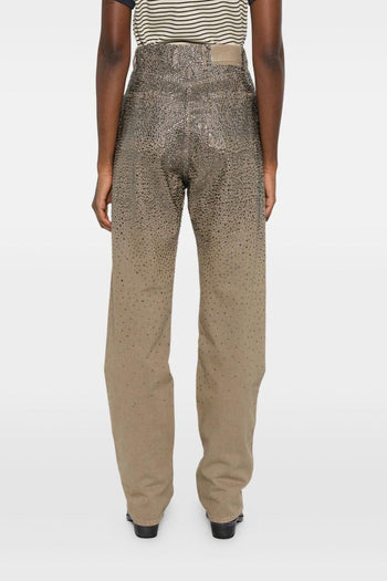 Pantalone Verde Donna con Cristalli - 5