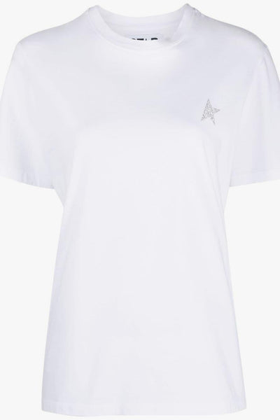 T-Shirt Bianco Donna Stella Glitter
