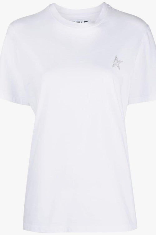 T-Shirt Bianco Donna Stella Glitter