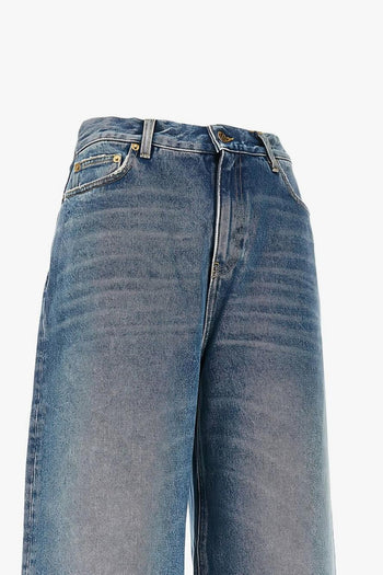 Jeans Blu Donna Gamba Ampia - 2