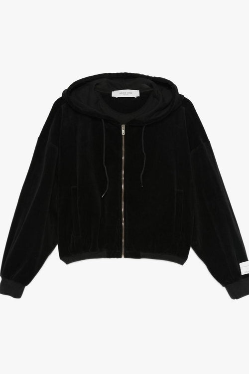 Felpa Nero Donna con Cerniera