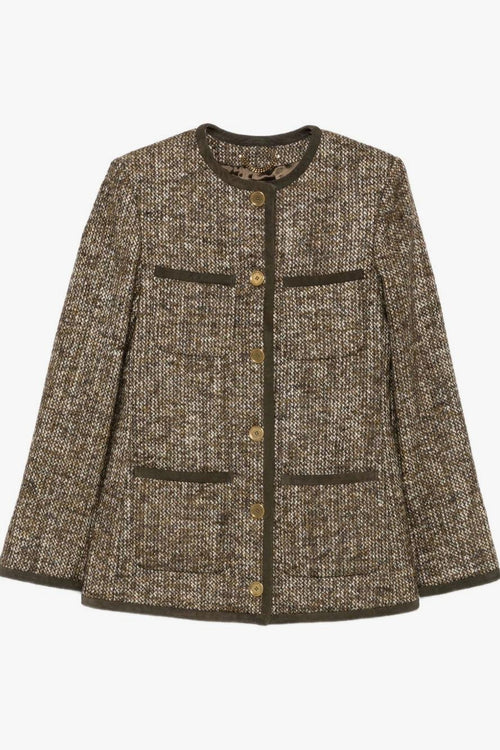 Giacca Marrone Donna Tweed
