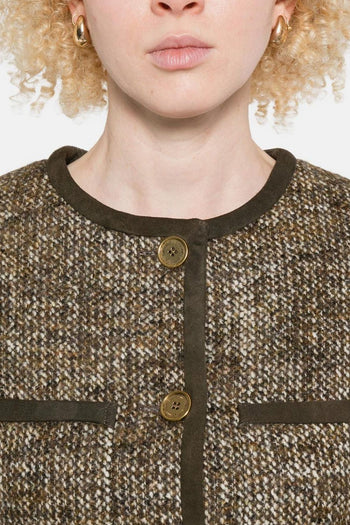 Giacca Marrone Donna Tweed - 2