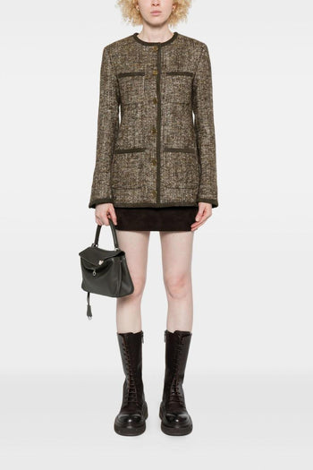 Giacca Marrone Donna Tweed - 3