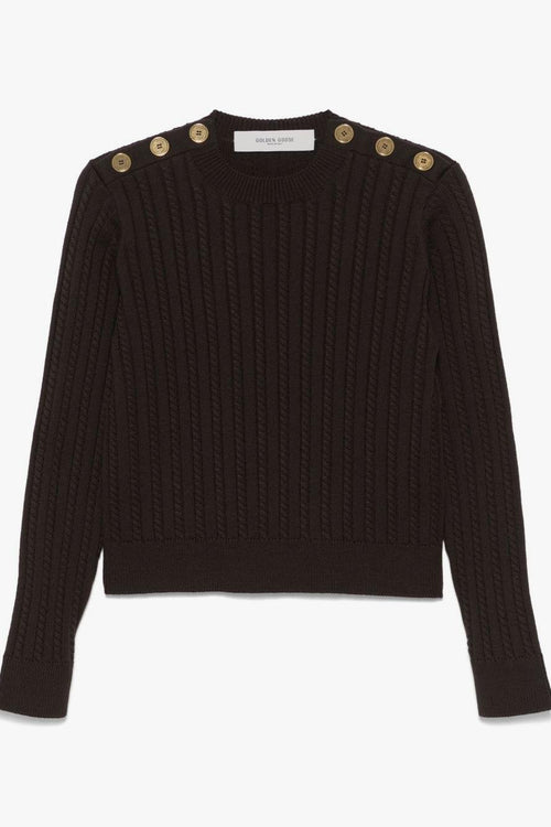 Maglia Marrone Donna con Bottoni