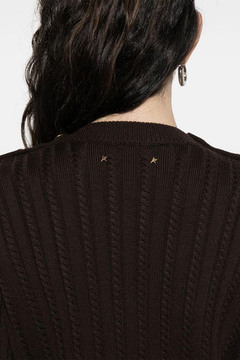 Maglia Marrone Donna con Bottoni - 4