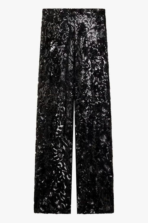 Pantalone Nero Donna Paillettes