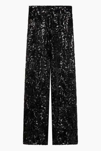 Pantalone Nero Donna Paillettes - 2