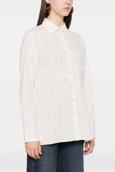 Camicia Bianco Donna a Righe