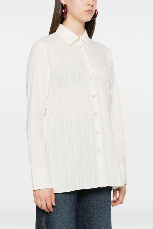 Camicia Bianco Donna a Righe