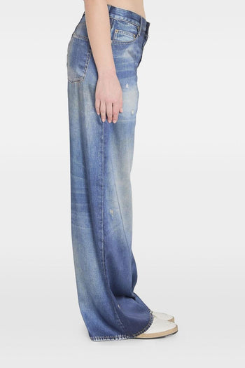 Jeans Blu Donna Gamba Ampia - 3