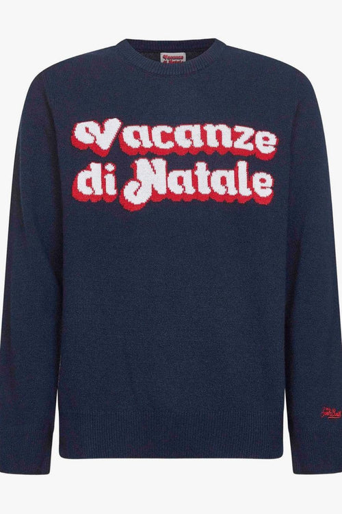 Saint Barth Maglia Blu Uomo Vacanze di Natale