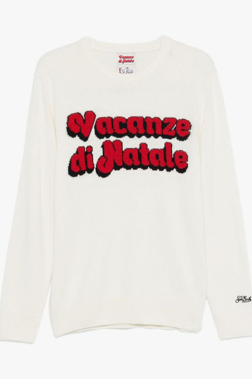 Saint Barth Maglia Bianco Uomo Vacanze di Natale