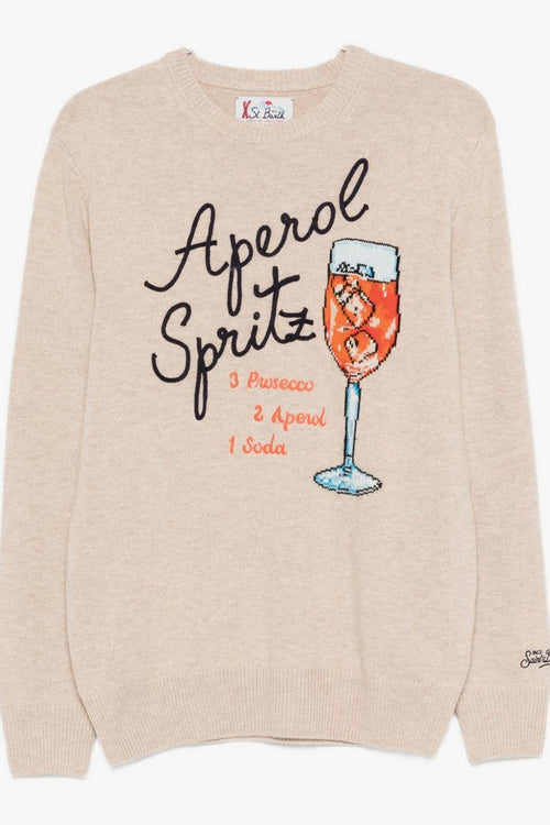 Saint Barth Maglia Beige Uomo Aperol Spritz