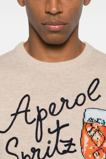 Saint Barth Maglia Beige Uomo Aperol Spritz - 4